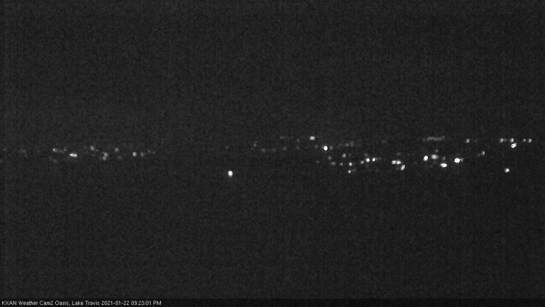 Lake Travis webcam, January 22, 2021 9:25 PM CT