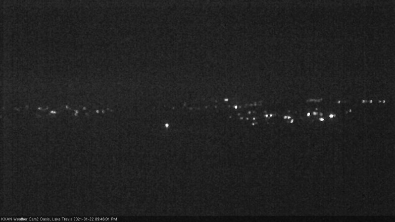 Lake Travis webcam, January 22, 2021 9:45 PM CT