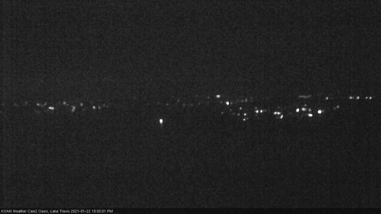 Lake Travis webcam, January 22, 2021 10:00 PM CT