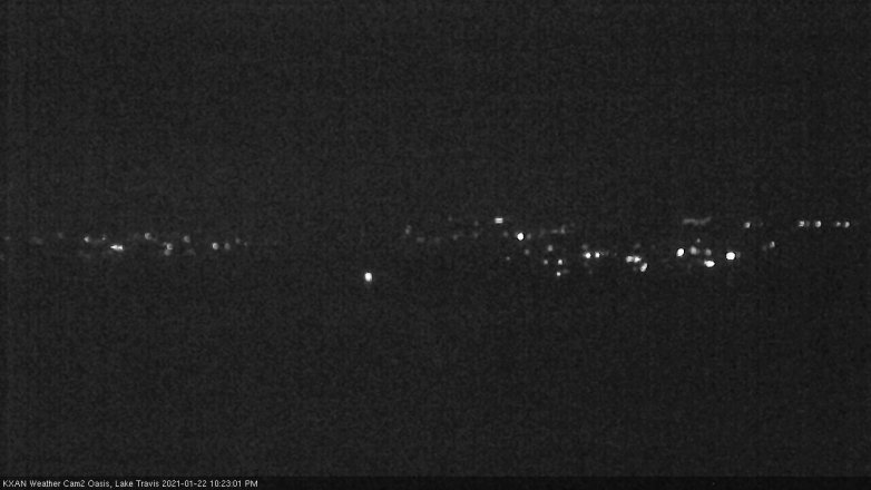 Lake Travis webcam, January 22, 2021 10:25 PM CT
