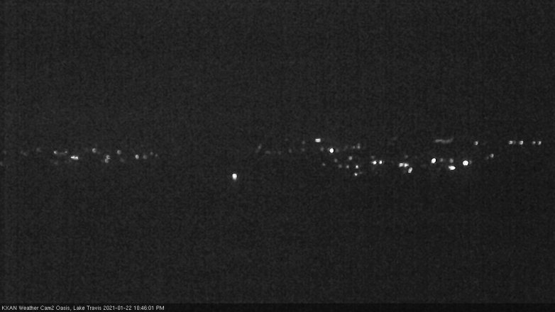 Lake Travis webcam, January 22, 2021 10:45 PM CT
