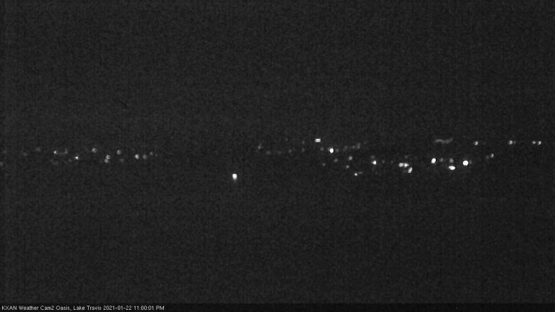 Lake Travis webcam, January 22, 2021 11:00 PM CT