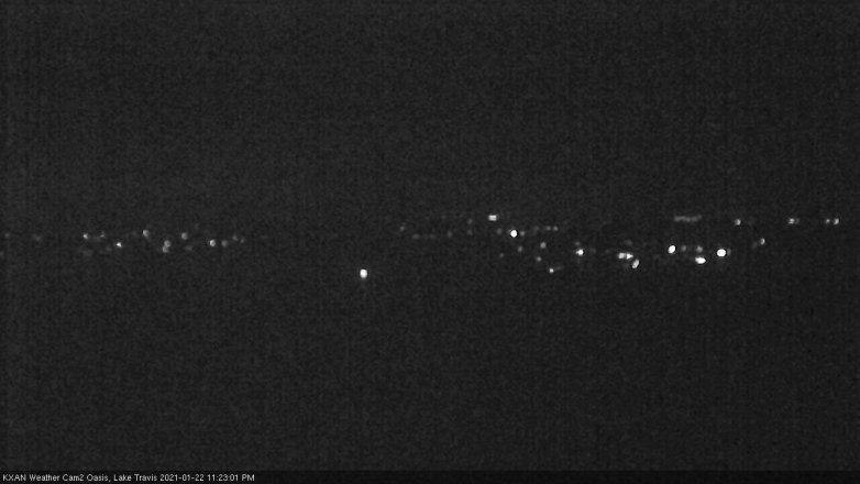 Lake Travis webcam, January 22, 2021 11:25 PM CT