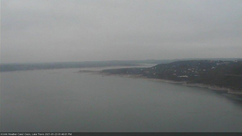 Lake Travis webcam, January 23, 2021 1:45 PM CT