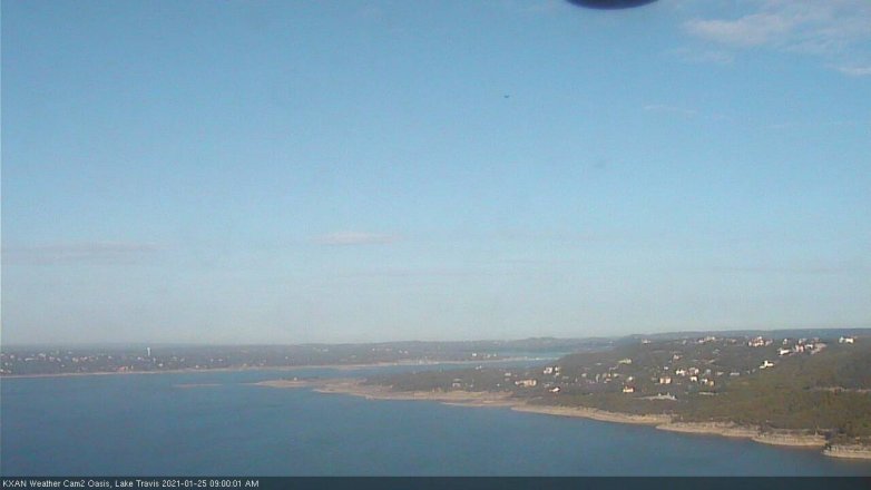 Lake Travis webcam, January 25, 2021 9:00 AM CT