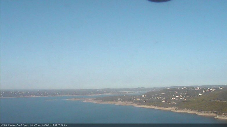 Lake Travis webcam, January 25, 2021 9:25 AM CT