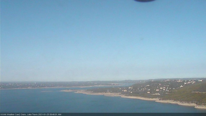 Lake Travis webcam, January 25, 2021 9:45 AM CT