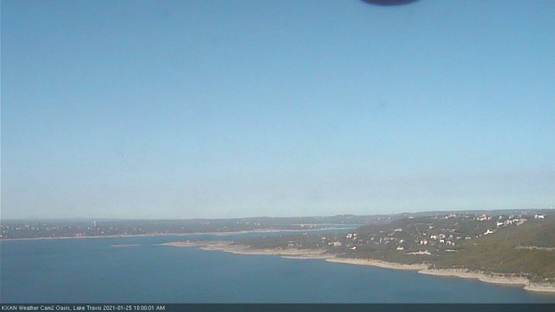 Lake Travis webcam, January 25, 2021 10:00 AM CT