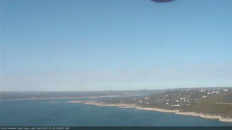 Lake Travis webcam, January 25, 2021 10:45 AM CT