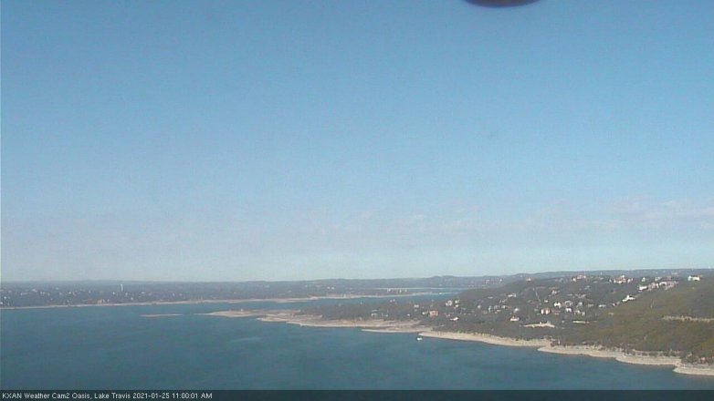 Lake Travis webcam, January 25, 2021 11:00 AM CT