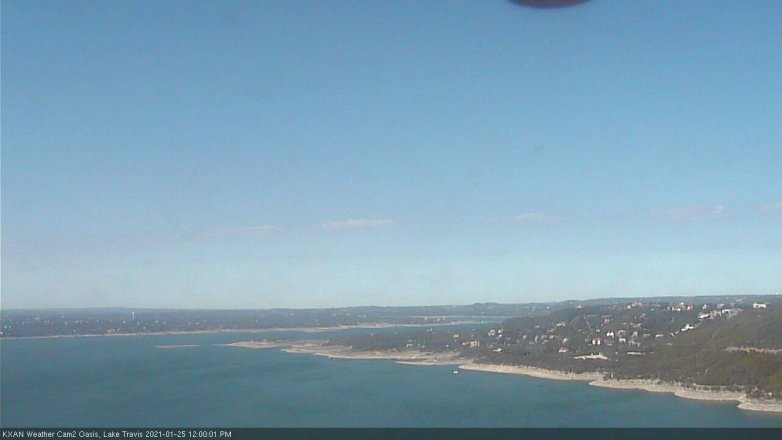 Lake Travis webcam, January 25, 2021 12:00 PM CT