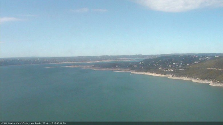 Lake Travis webcam, January 25, 2021 12:45 PM CT