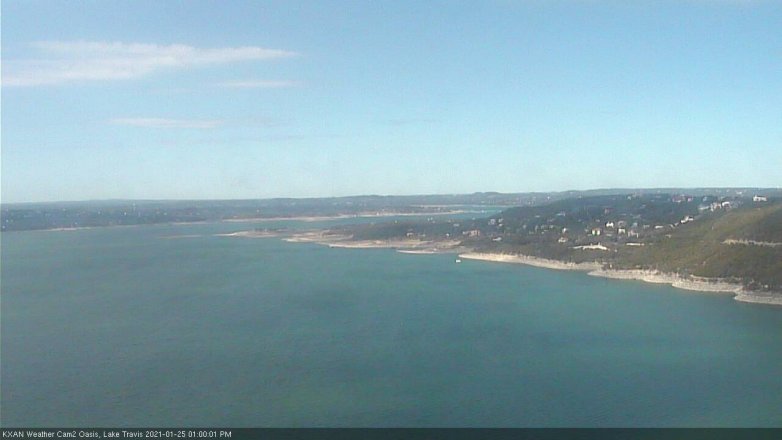 Lake Travis webcam, January 25, 2021 1:00 PM CT