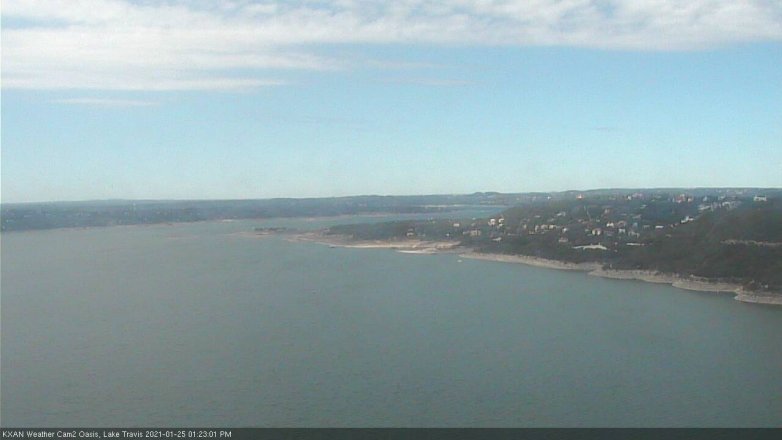 Lake Travis webcam, January 25, 2021 1:25 PM CT