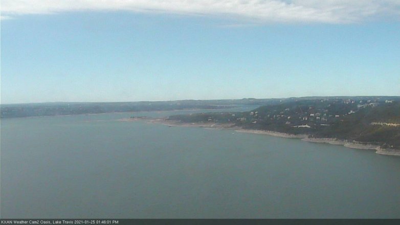 Lake Travis webcam, January 25, 2021 1:45 PM CT