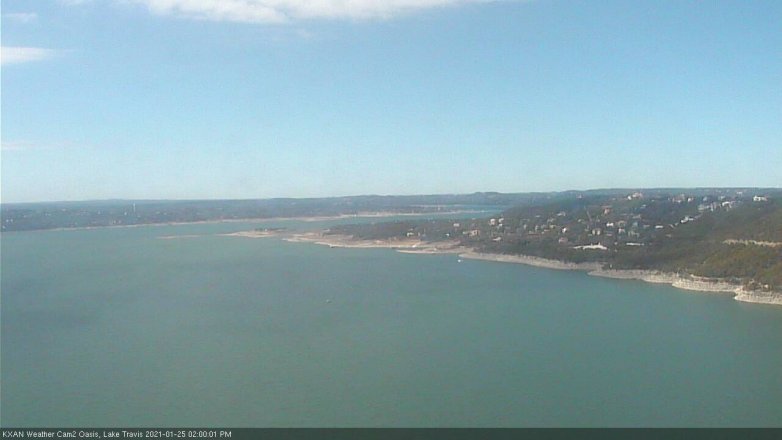 Lake Travis webcam, January 25, 2021 2:00 PM CT