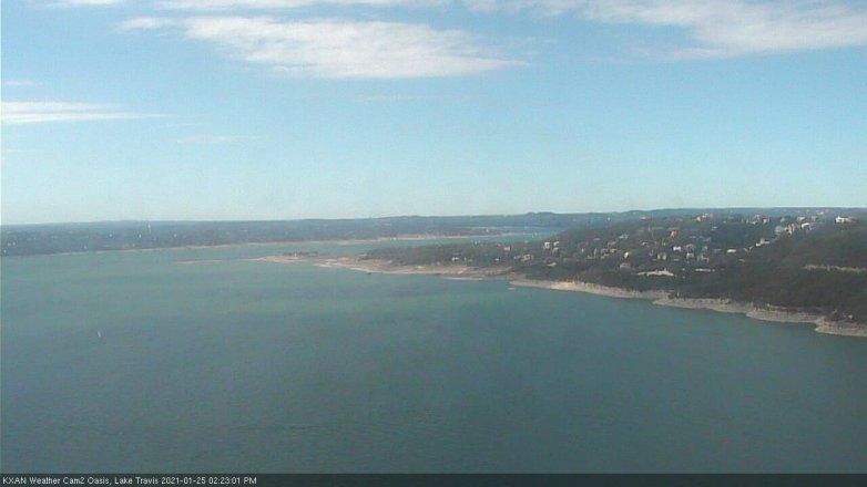Lake Travis webcam, January 25, 2021 2:25 PM CT