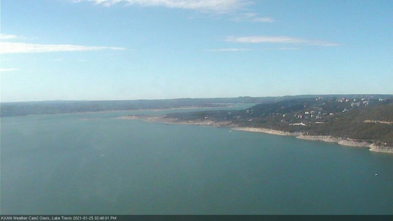 Lake Travis webcam, January 25, 2021 2:45 PM CT