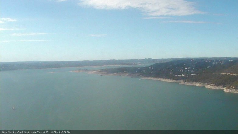 Lake Travis webcam, January 25, 2021 3:00 PM CT