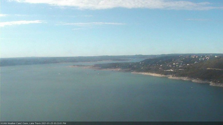 Lake Travis webcam, January 25, 2021 3:25 PM CT