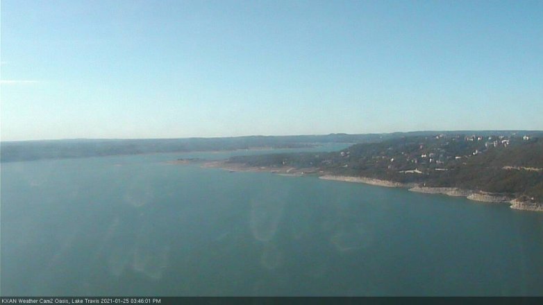 Lake Travis webcam, January 25, 2021 3:45 PM CT
