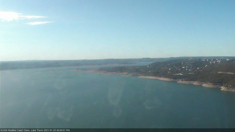 Lake Travis webcam, January 25, 2021 4:00 PM CT