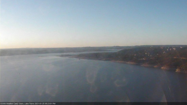 Lake Travis webcam, January 25, 2021 5:25 PM CT