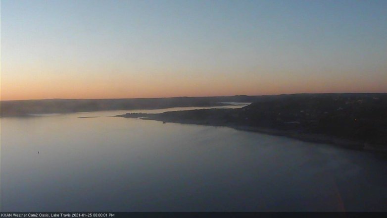 Lake Travis webcam, January 25, 2021 6:00 PM CT