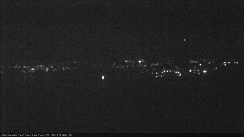 Lake Travis webcam, January 25, 2021 8:00 PM CT