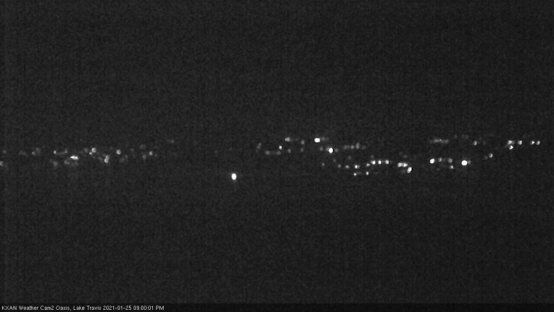 Lake Travis webcam, January 25, 2021 9:00 PM CT