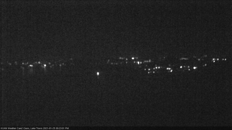 Lake Travis webcam, January 25, 2021 9:25 PM CT