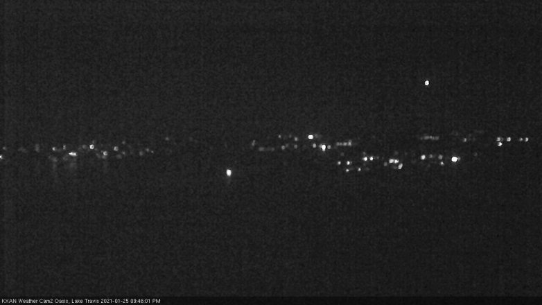 Lake Travis webcam, January 25, 2021 9:45 PM CT