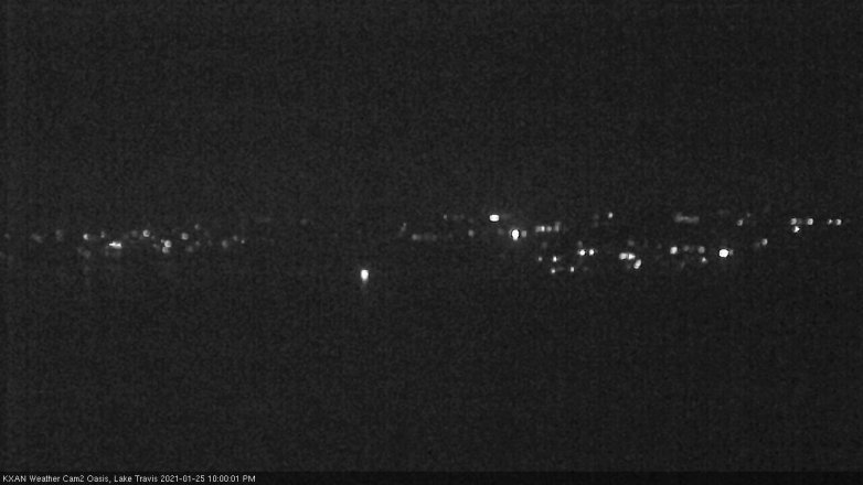Lake Travis webcam, January 25, 2021 10:00 PM CT
