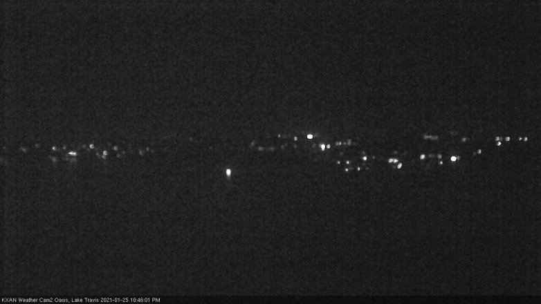 Lake Travis webcam, January 25, 2021 10:45 PM CT