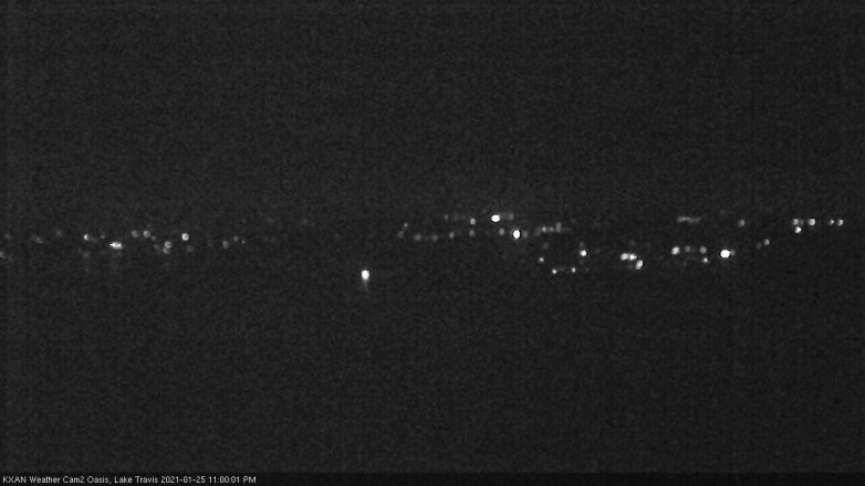 Lake Travis webcam, January 25, 2021 11:00 PM CT