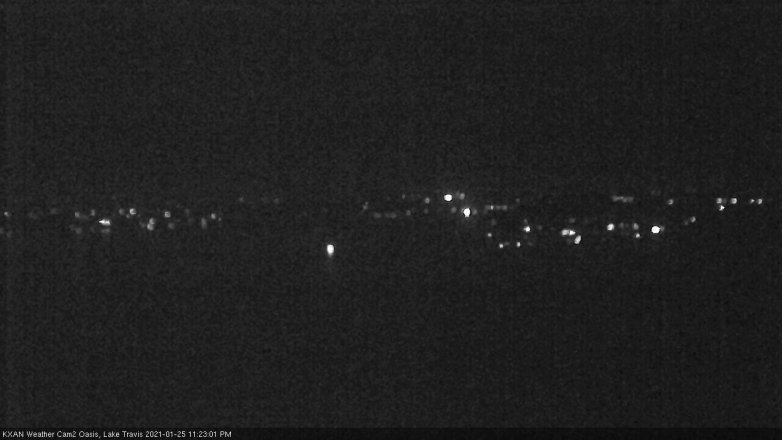 Lake Travis webcam, January 25, 2021 11:25 PM CT