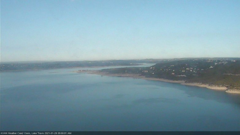 Lake Travis webcam, January 26, 2021 9:00 AM CT