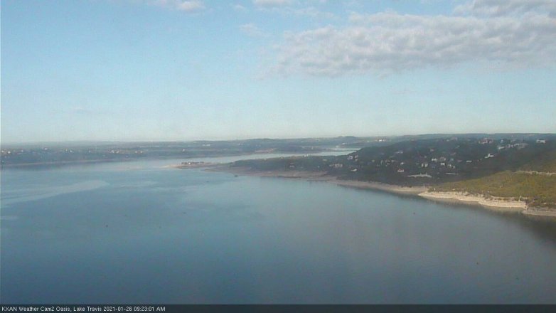Lake Travis webcam, January 26, 2021 9:25 AM CT