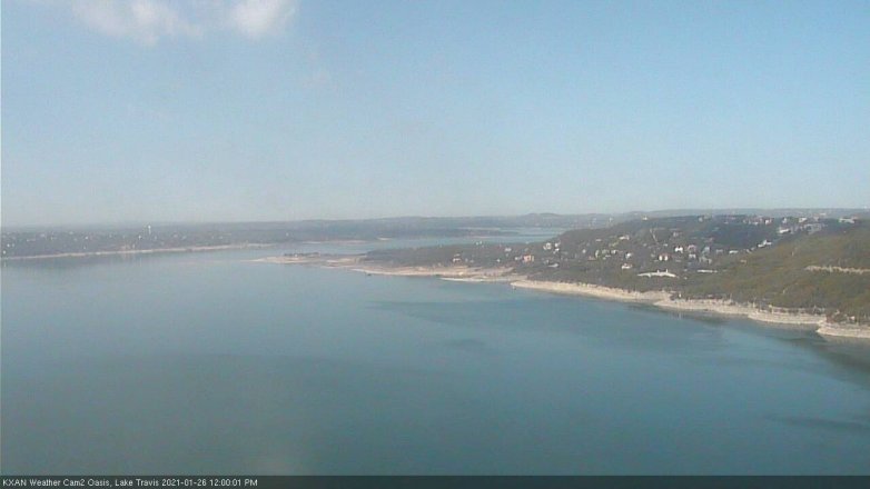 Lake Travis webcam, January 26, 2021 12:00 PM CT