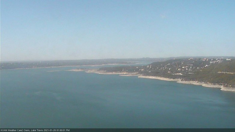 Lake Travis webcam, January 26, 2021 1:00 PM CT
