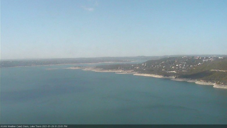 Lake Travis webcam, January 26, 2021 1:25 PM CT