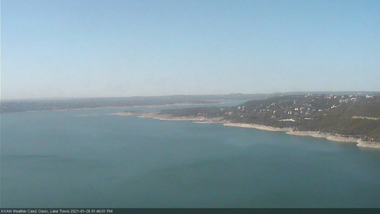 Lake Travis webcam, January 26, 2021 1:45 PM CT