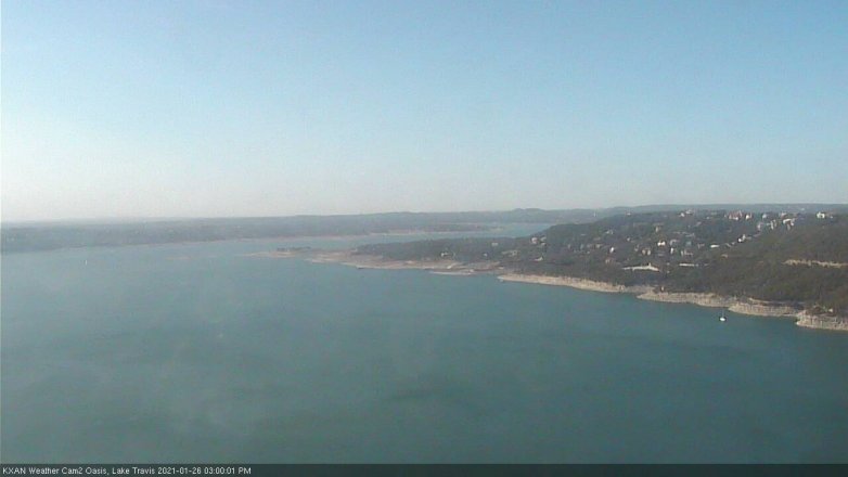 Lake Travis webcam, January 26, 2021 3:00 PM CT