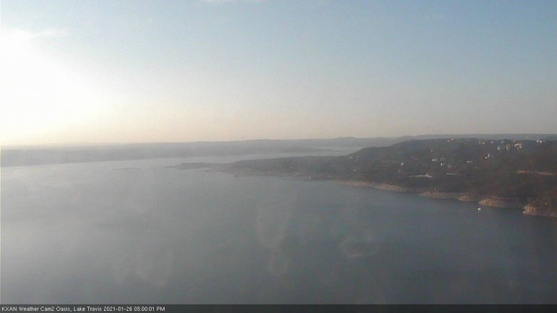 Lake Travis webcam, January 26, 2021 5:00 PM CT