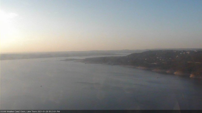 Lake Travis webcam, January 26, 2021 5:25 PM CT