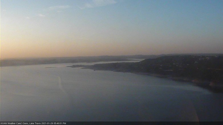 Lake Travis webcam, January 26, 2021 5:45 PM CT
