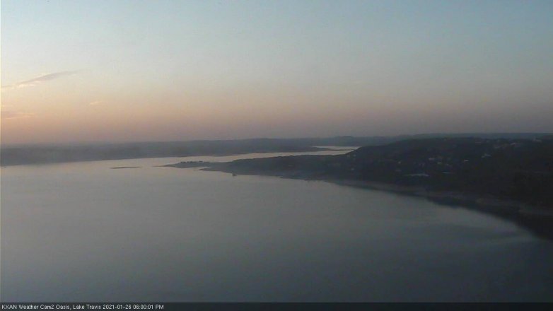 Lake Travis webcam, January 26, 2021 6:00 PM CT