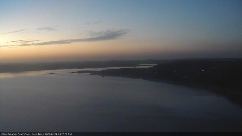 Lake Travis webcam, January 26, 2021 6:25 PM CT
