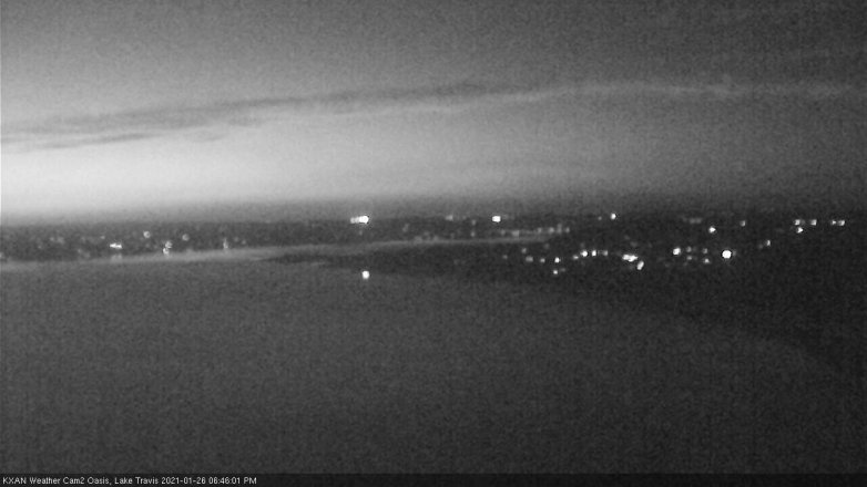 Lake Travis webcam, January 26, 2021 6:45 PM CT