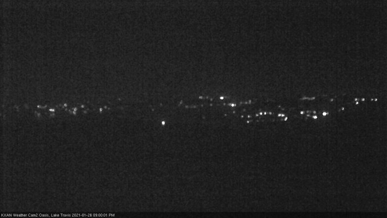 Lake Travis webcam, January 26, 2021 9:00 PM CT